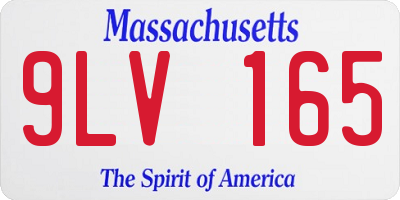 MA license plate 9LV165