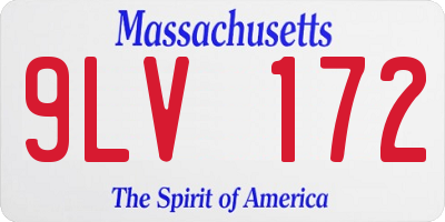 MA license plate 9LV172