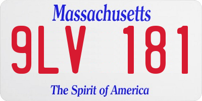 MA license plate 9LV181