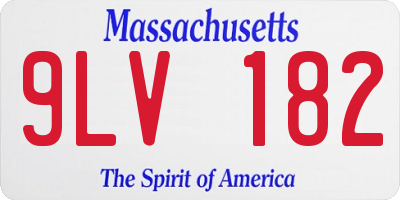 MA license plate 9LV182