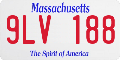 MA license plate 9LV188