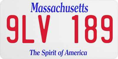 MA license plate 9LV189