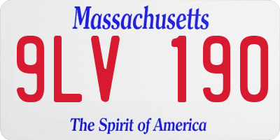 MA license plate 9LV190