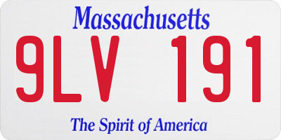 MA license plate 9LV191