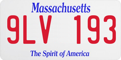 MA license plate 9LV193