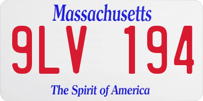 MA license plate 9LV194