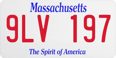 MA license plate 9LV197