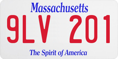 MA license plate 9LV201
