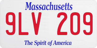 MA license plate 9LV209
