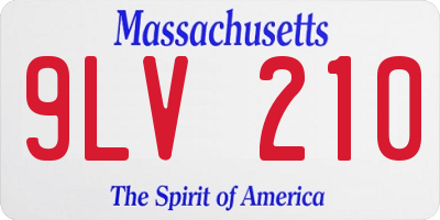 MA license plate 9LV210