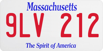 MA license plate 9LV212
