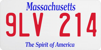 MA license plate 9LV214