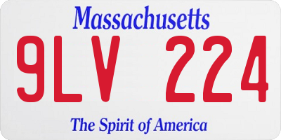 MA license plate 9LV224