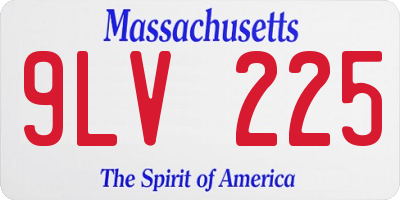 MA license plate 9LV225