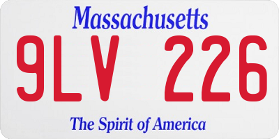 MA license plate 9LV226