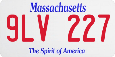 MA license plate 9LV227