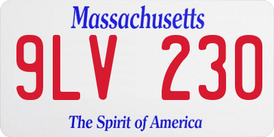 MA license plate 9LV230