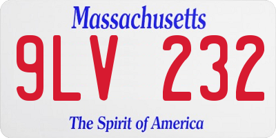 MA license plate 9LV232