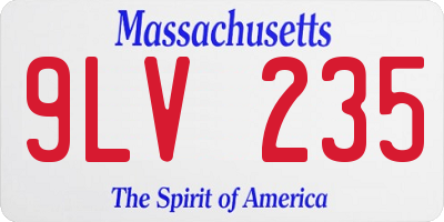 MA license plate 9LV235