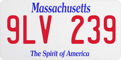 MA license plate 9LV239