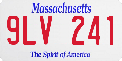 MA license plate 9LV241