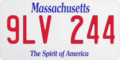 MA license plate 9LV244