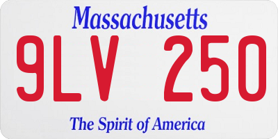 MA license plate 9LV250