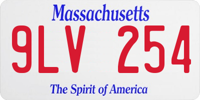 MA license plate 9LV254