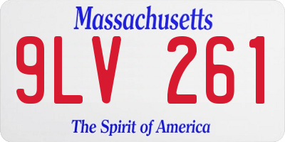 MA license plate 9LV261