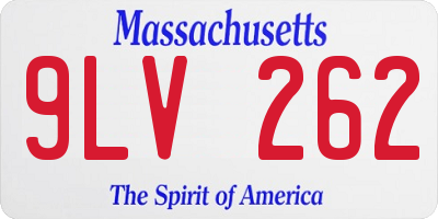 MA license plate 9LV262