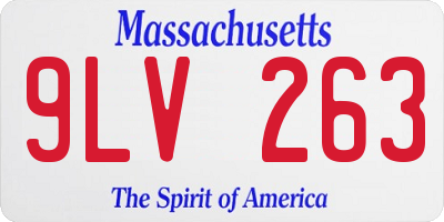 MA license plate 9LV263