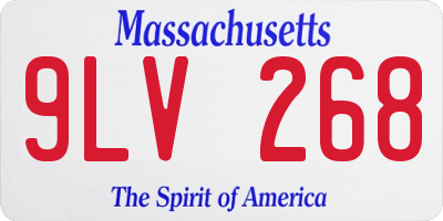 MA license plate 9LV268