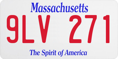 MA license plate 9LV271