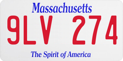 MA license plate 9LV274