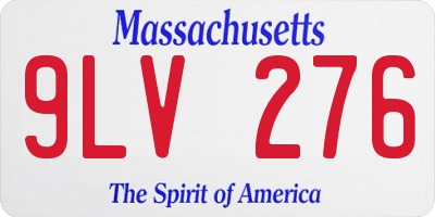 MA license plate 9LV276