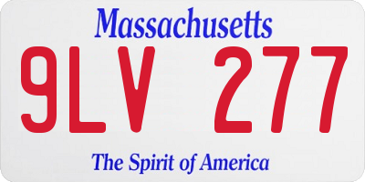 MA license plate 9LV277
