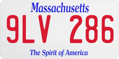 MA license plate 9LV286