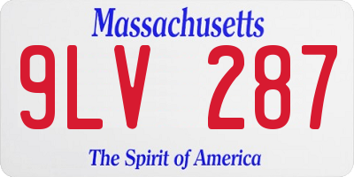 MA license plate 9LV287