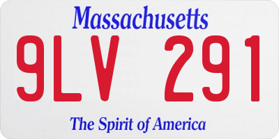 MA license plate 9LV291