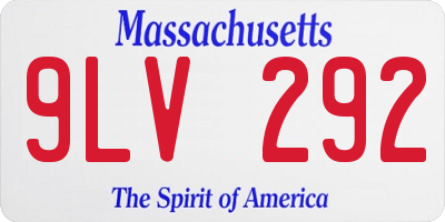 MA license plate 9LV292