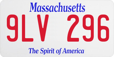 MA license plate 9LV296