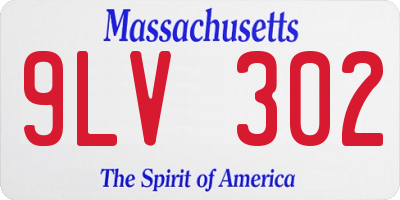 MA license plate 9LV302
