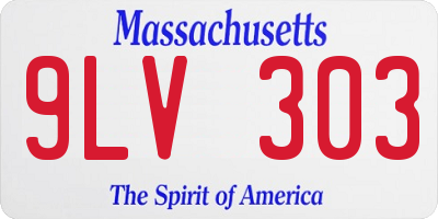 MA license plate 9LV303