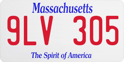 MA license plate 9LV305