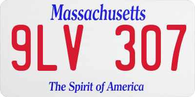 MA license plate 9LV307