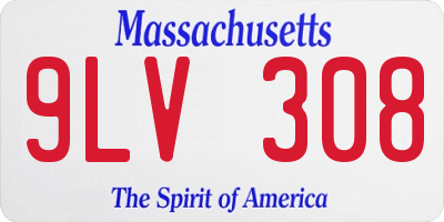 MA license plate 9LV308