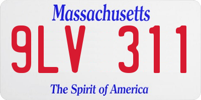 MA license plate 9LV311