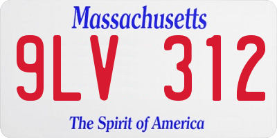MA license plate 9LV312