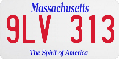 MA license plate 9LV313