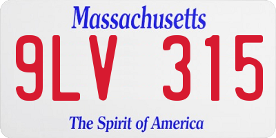 MA license plate 9LV315